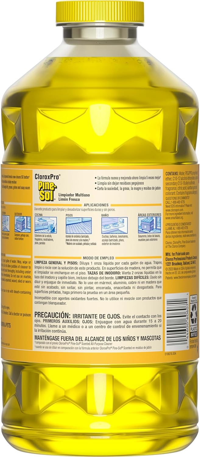 Pine-Sol 60607 Lemon Fresh Multi-Surface Cleaner 80 oz