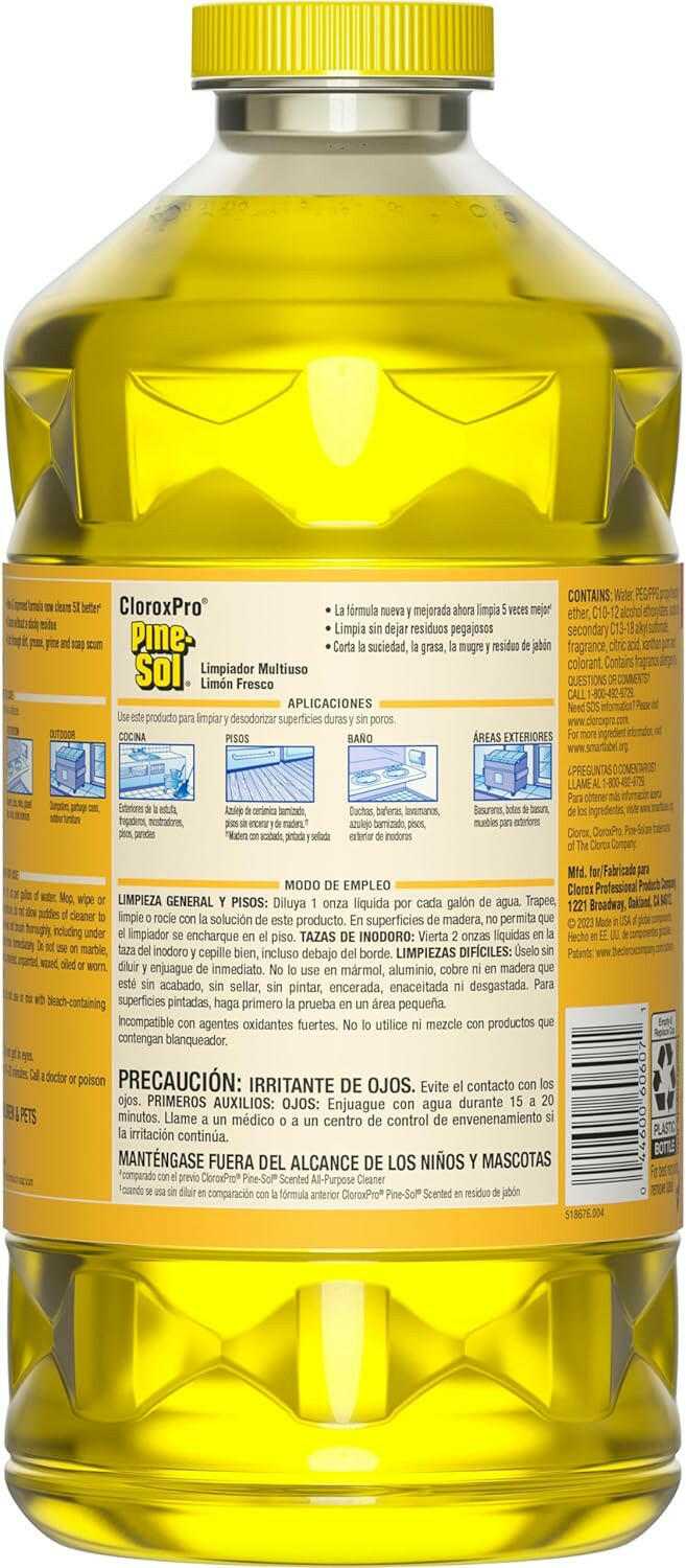 Pine-Sol 60607 Lemon Fresh Multi-Surface Cleaner 80 oz Clorox