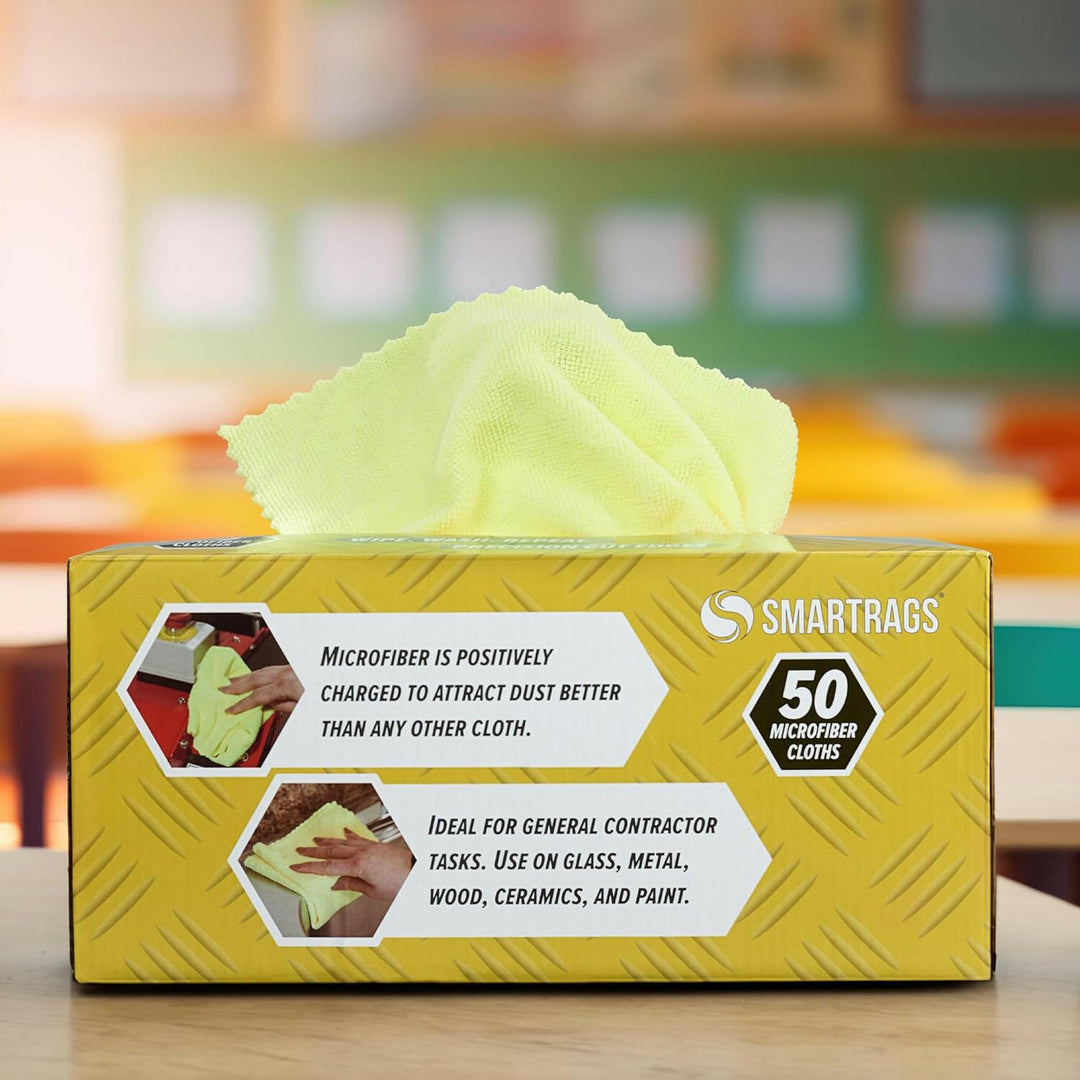 Hospeco M950Y 12" x 12" Yellow Microfiber Smart Rags Hospeco