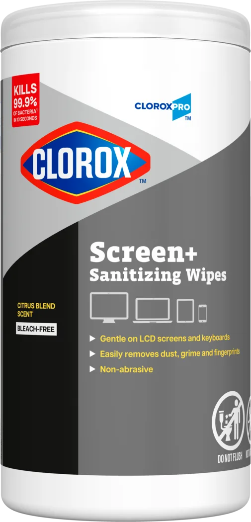 CloroxPro 60724 Screen+ Citrus Scent Sanitizing Wipes 75 Count