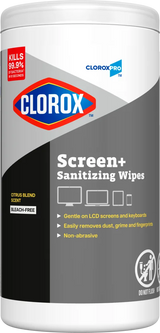 CloroxPro 60724 Screen+ Citrus Scent Sanitizing Wipes 75 Count