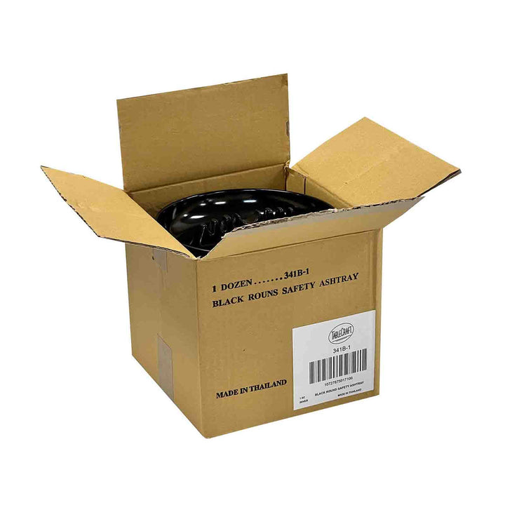 Tablecraft 341B-1 Round Black Safety Ashtray Tablecraft