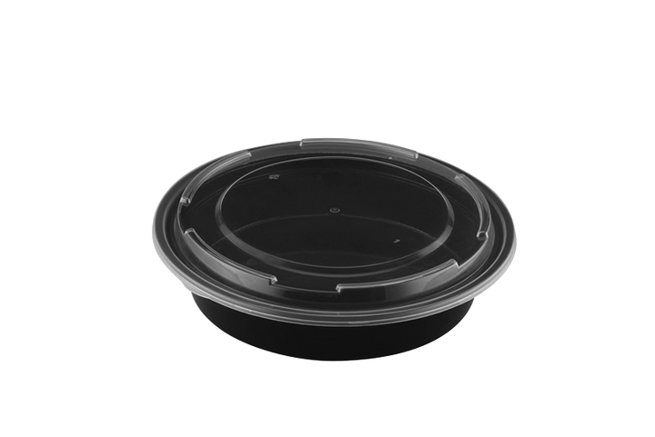 TY-R48 Black Clear Top Round Polypropylene To Go Combo Container 48 Ounce, 150/Case ShopAtDean
