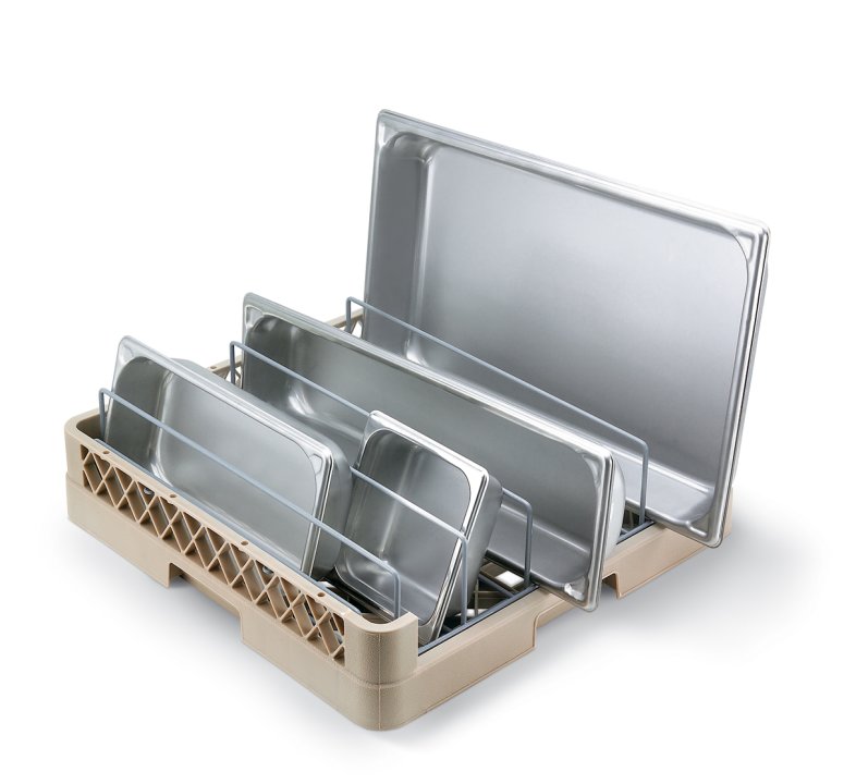 Vollrath Traex TR22 Full Size 5-Compartment Beige Insulated tray and Steam Table Pan Rack