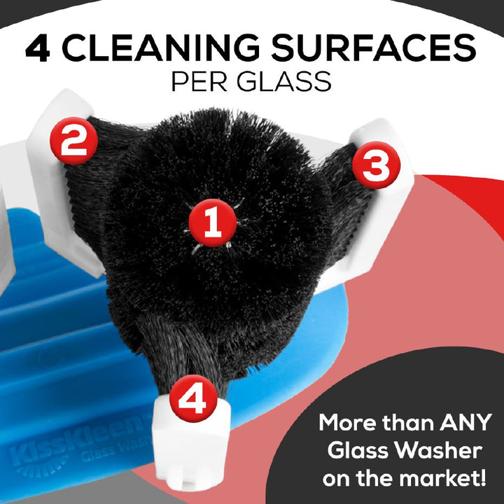 Kiss Kleen KG-W-0813 8 Brush Manual Glass Washers Kiss Kleen