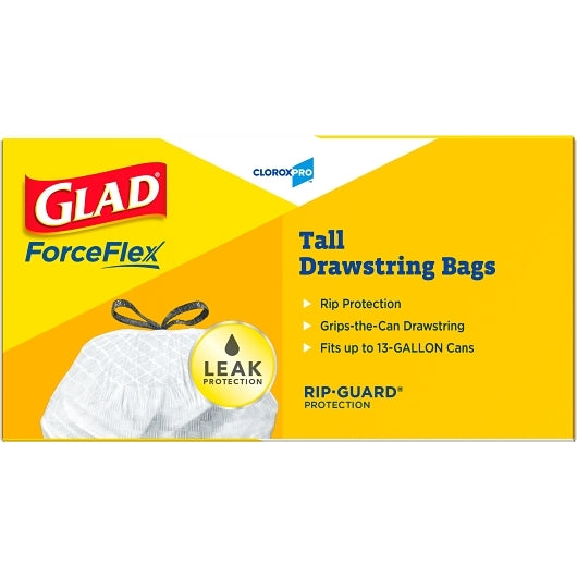 Glad 78526 13 Gallon Drawstring Tall Kitchen Bags