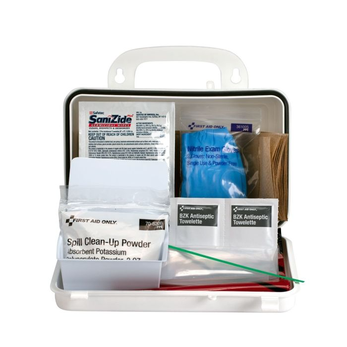 20 Piece Blood borne Pathogen Spill Clean-Up Kit in Weatherproof Plastic Case