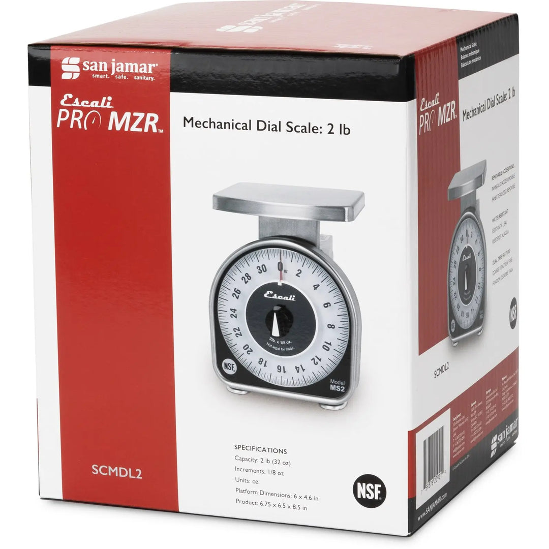 San Jamar SCMDL2 2# x 1/4 Oz Mechanical Dial Scale San Jamar