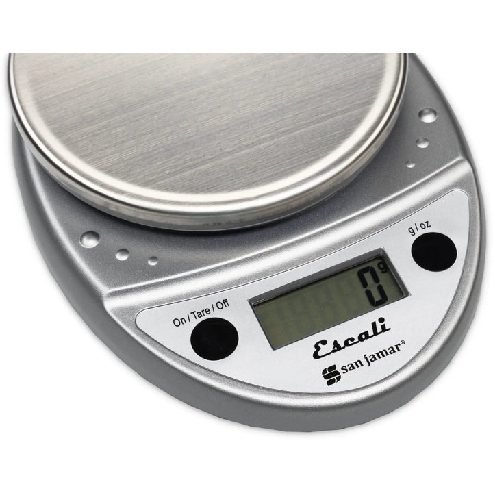 San Jamar SCDGP11M 11# x 0.1 Oz Round Professional Digital Scale Metallic San Jamar