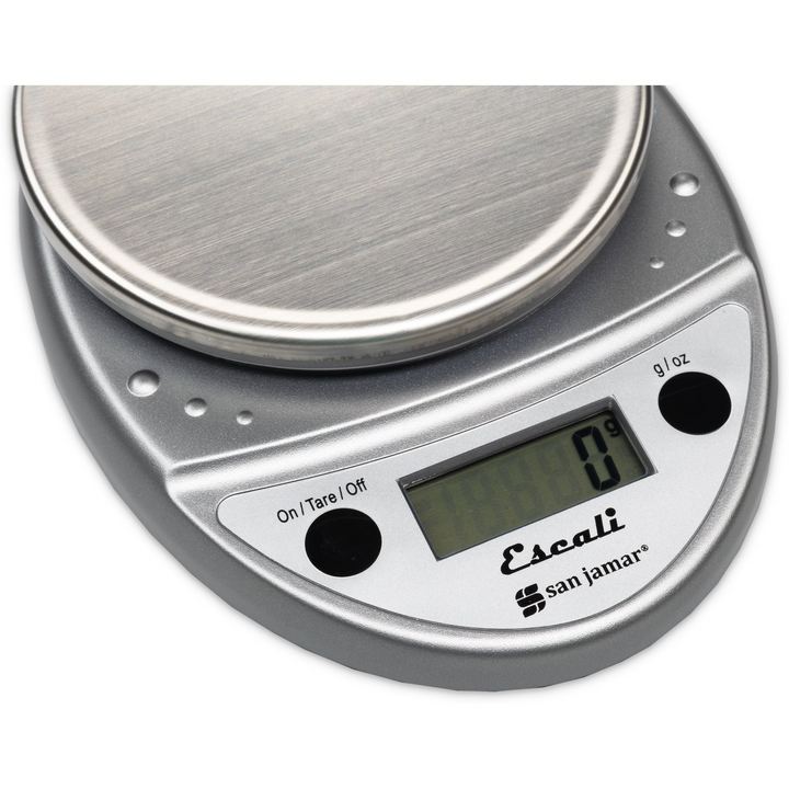 San Jamar SCDGP11M 11# x 0.1 Oz Round Professional Digital Scale Metallic