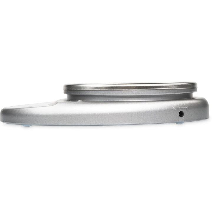 San Jamar SCDGP11M 11# x 0.1 Oz Round Professional Digital Scale Metallic San Jamar