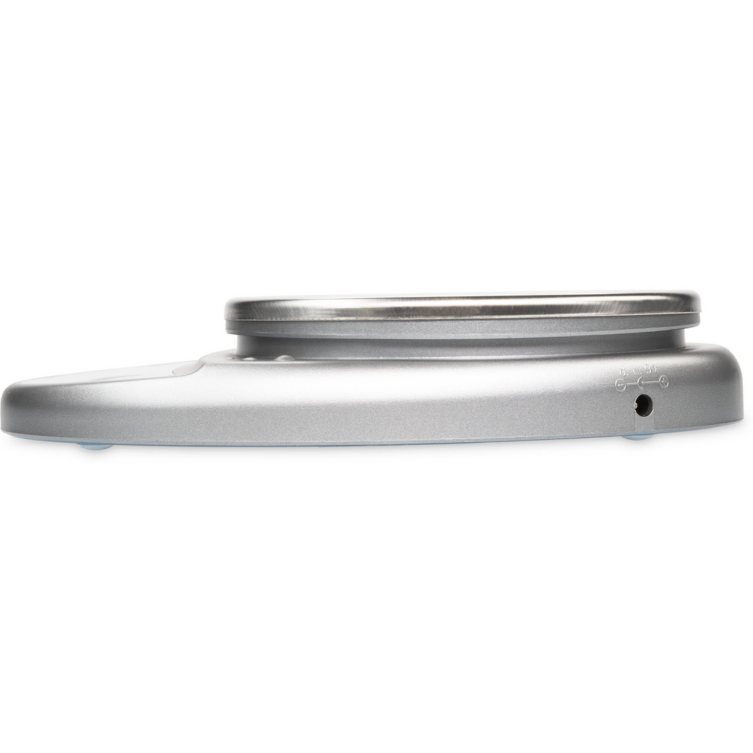 San Jamar SCDGP11M 11# x 0.1 Oz Round Professional Digital Scale Metallic