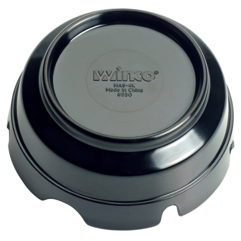 Winco MAS-4K 4" Black Plastic Stackable Ashtray Tablecraft