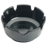 Winco MAS-4K 4" Black Plastic Stackable Ashtray