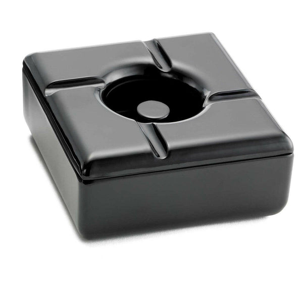 Tablecraft WPA5BK 2 Piece Windproof Black Melamine Ashtray Tablecraft