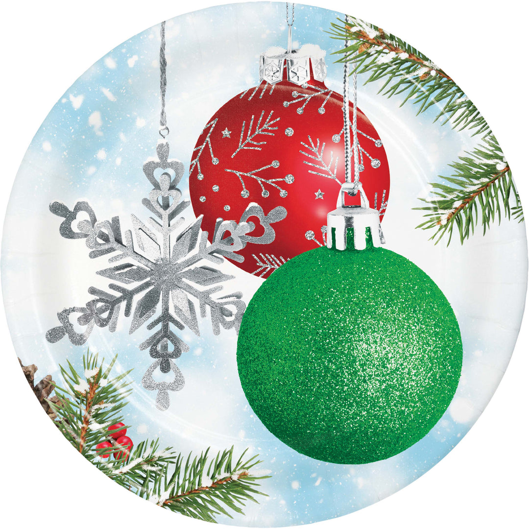 Creative Converting 376072 Classical Christmas 9" Round Paper Plates