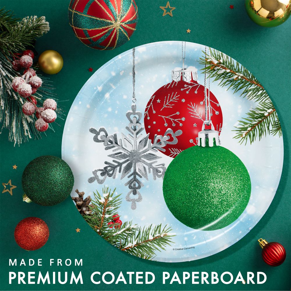 Creative Converting 376072 Classical Christmas 9" Round Paper Plates