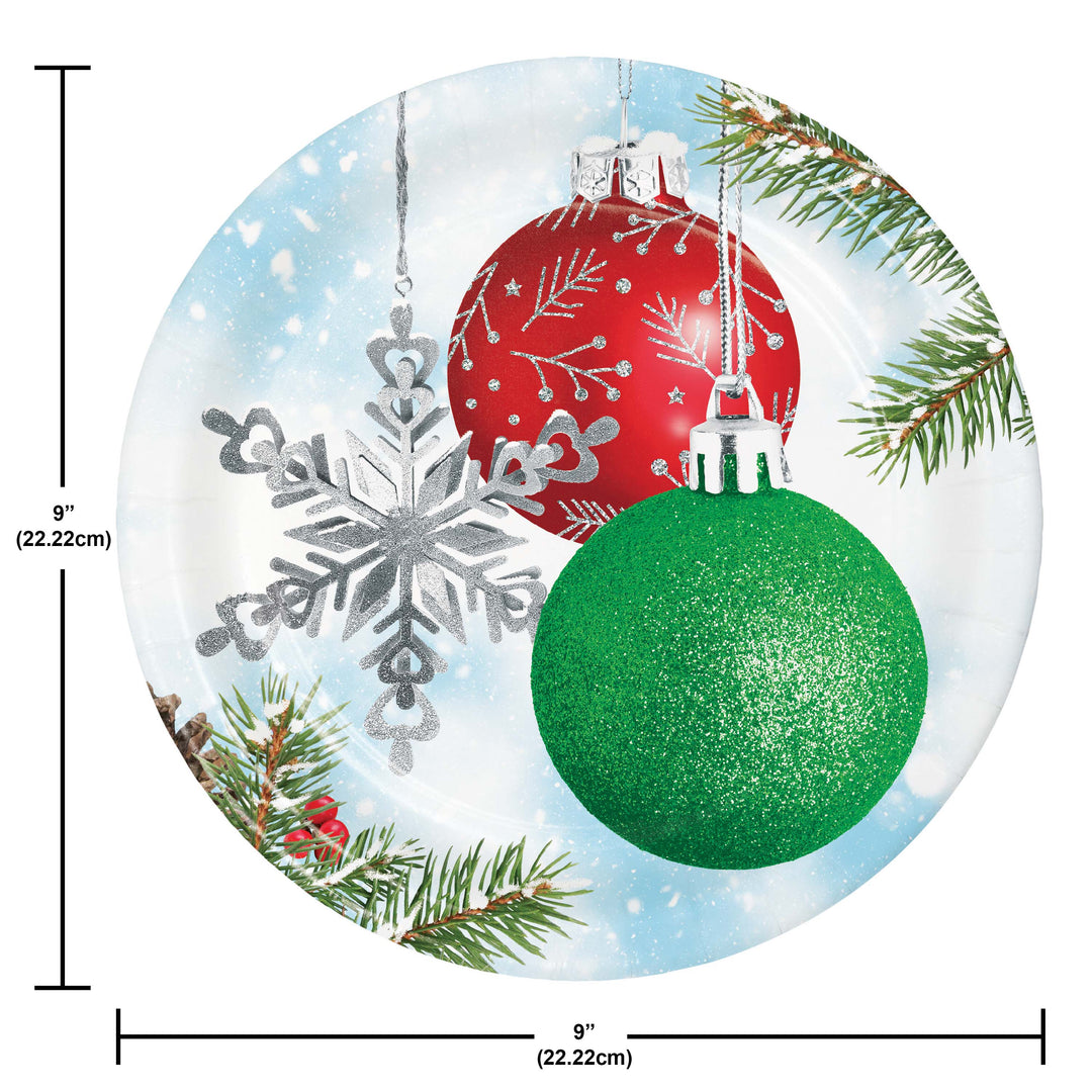 Creative Converting 376072 Classical Christmas 9" Round Paper Plates