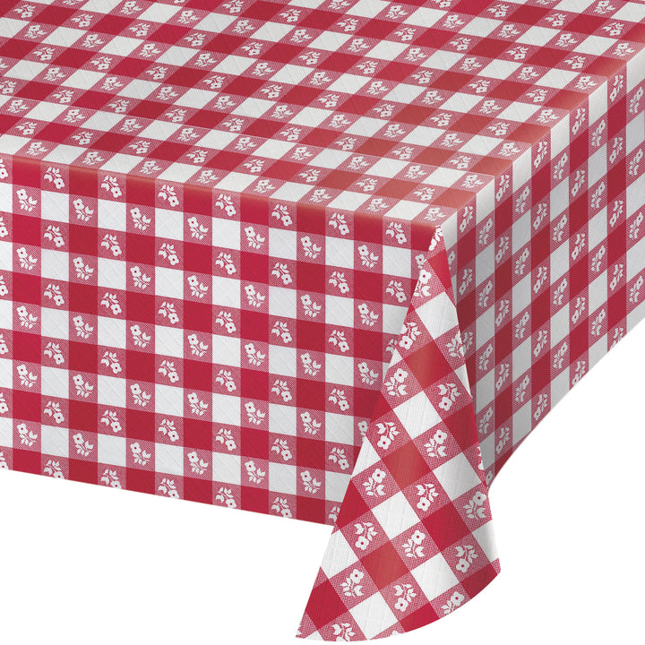Red Gingham 40 X 150 Roll Tablecover Tablemate