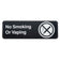 Tablecraft 394564 3"X9" "No Smoking Or Vaping" Sign