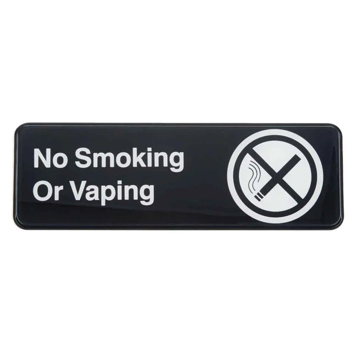 Tablecraft 394564 3"X9" "No Smoking Or Vaping" Sign Tablecraft