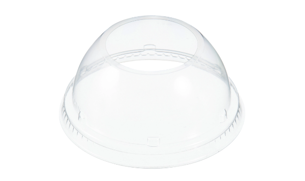 Dart 16LCDH Clear 12-24 oz OPS Plastic Dome Lid with 1.9" Hole Dart