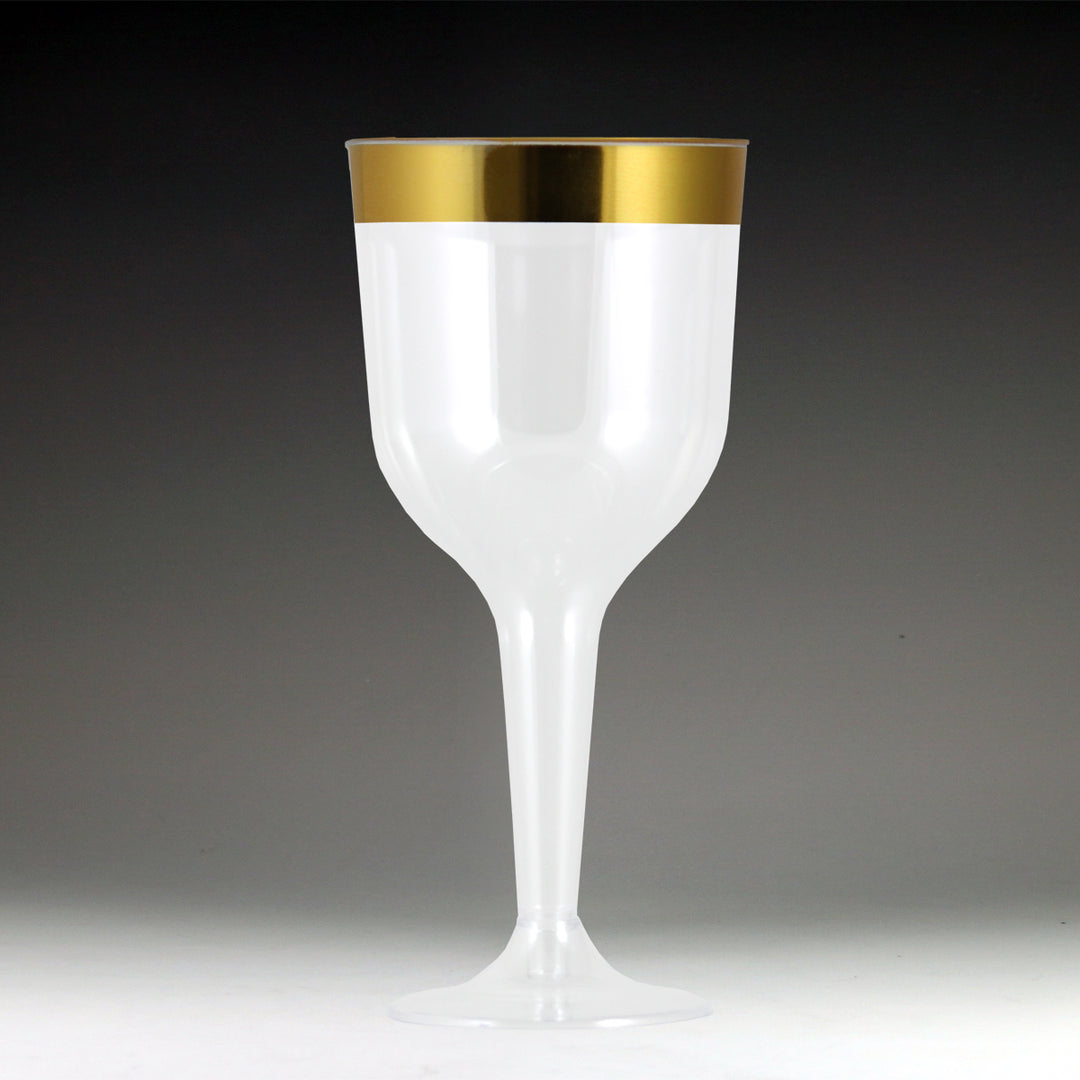 Maryand Plastics RU49906GLD 10 oz. Regal Ultra Wine Glass with Gold Rim