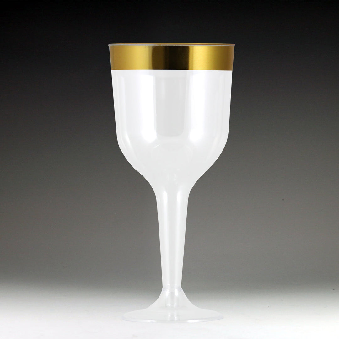 Maryland Plastics RU49906GLD 10 oz. Regal Ultra Wine Glass with Gold Rim Maryland Plastics