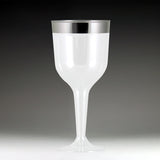 Maryland Plastics RU49906SVR 10 oz. Regal Ultra Wine Glass with Silver Rim