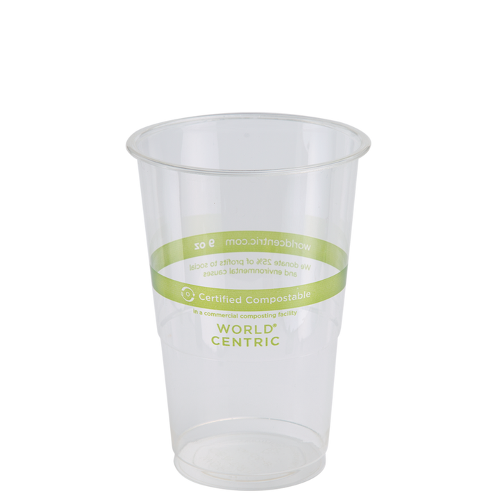 World Centric CP-CS-9 9 oz Clear Compostable Cups World Centric