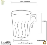 Fineline Flairware 208-CL Clear Plastic 8 oz Coffee Mug
