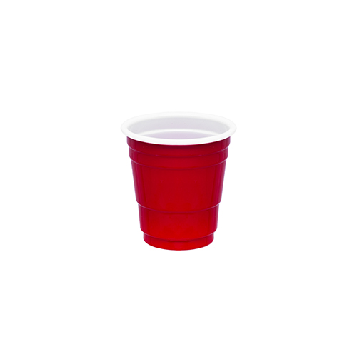 2 oz Red with White Interior Party Cup