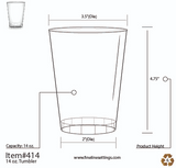 Fineline 414-CL 14 oz Clear Plastic Tumbler