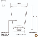 Fineline 416-CL 16 oz Clear Plastic Tumbler