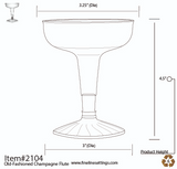 Fineline 2104 4 oz 2 Piece Old Fashioned Plastic Champagne Glass