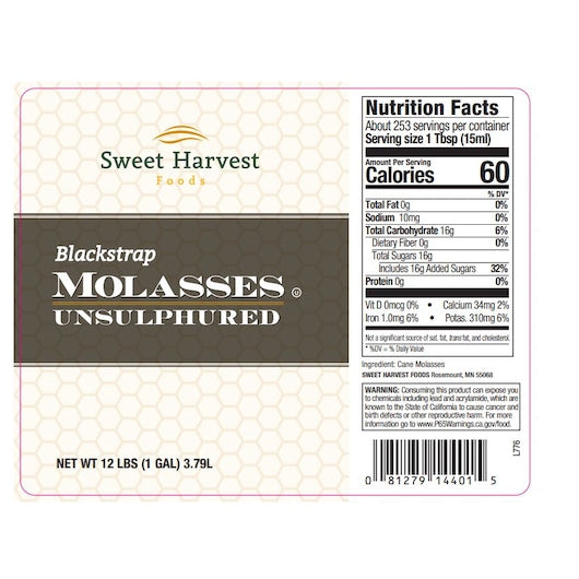 Sweet Harvest Blackstrap Molasses Gallon ShopAtDean