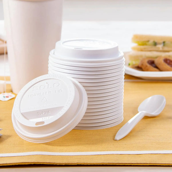 Solo TLP316-0007 10-24 Oz White Dome Lid Solo