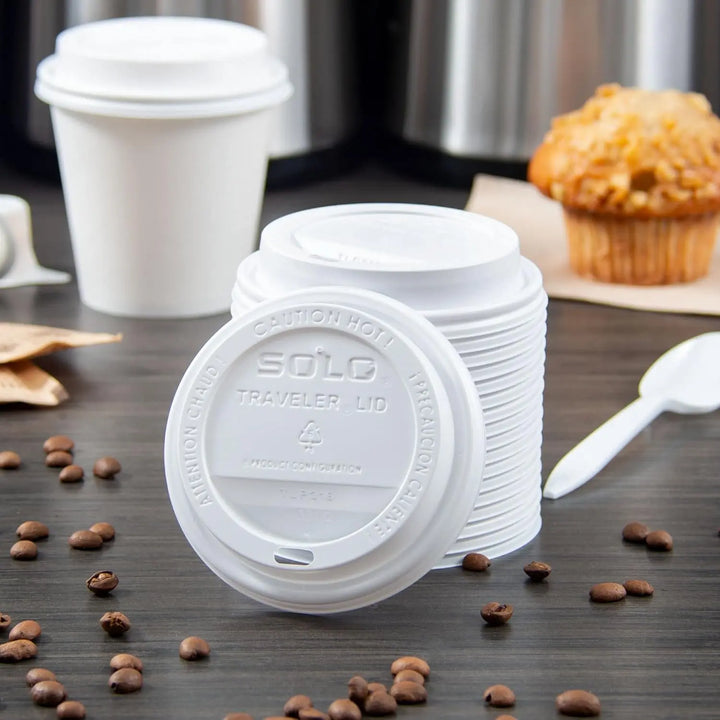 Solo TLP316-0007 10-24 Oz White Dome Lid Solo