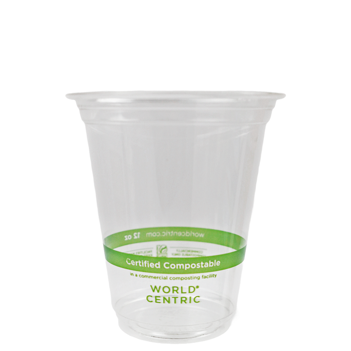 World Centric CP-CS-12 12 oz Clear Compostable Cold Cups World Centric