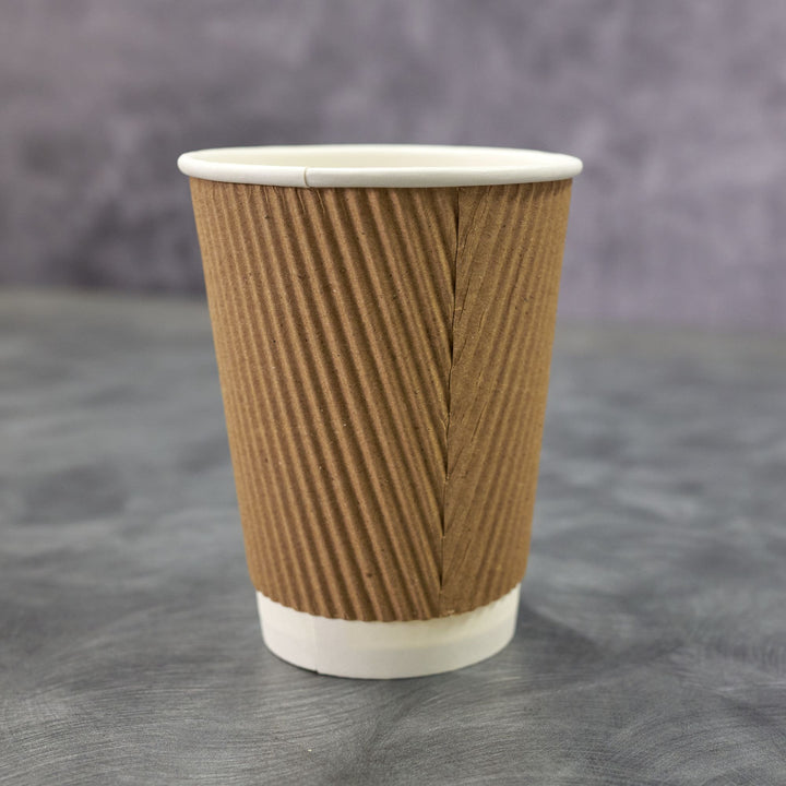 12 oz Kraft Ripple Double Wall Hot Cup