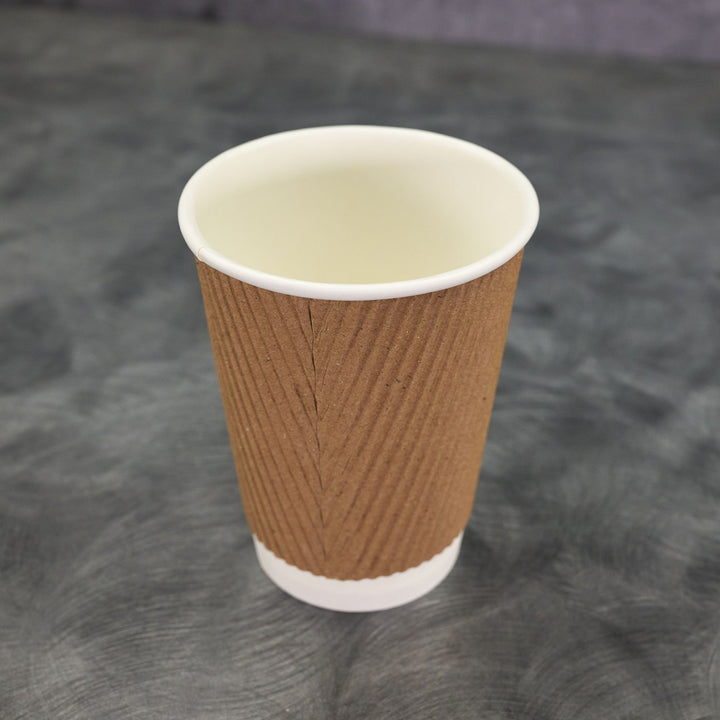 12 oz Kraft Ripple Double Wall Hot Cup