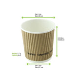 PacknWood 210GCRPLA4K Compostable Rippled Kraft 4 oz Cup