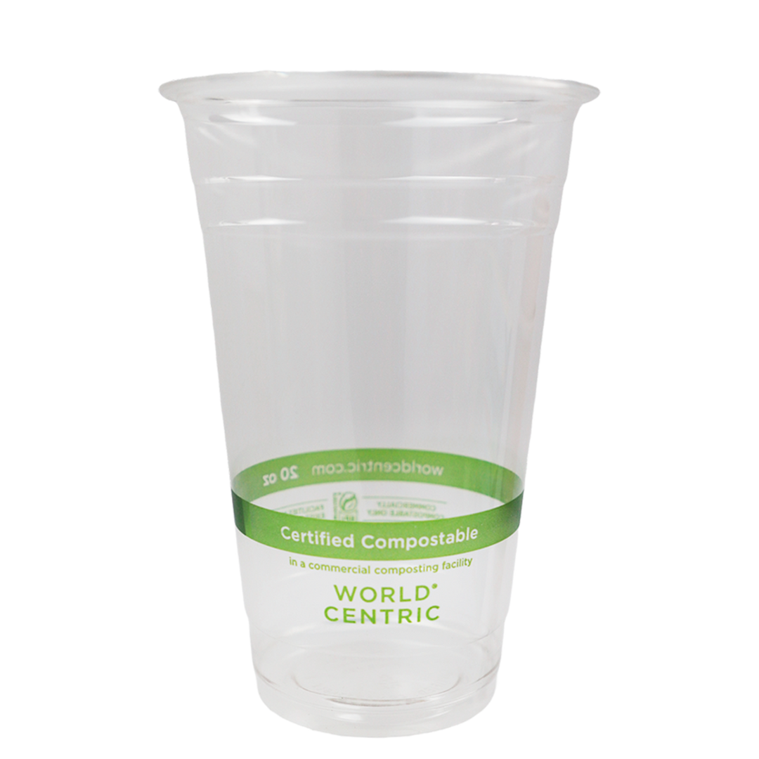 World Centric CP-CS-20 20 oz Clear Compostable Cups World Centric