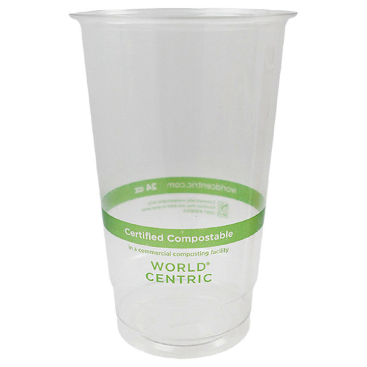 World Centric CP-CS-24 24 oz Clear Compostable Cups World Centric