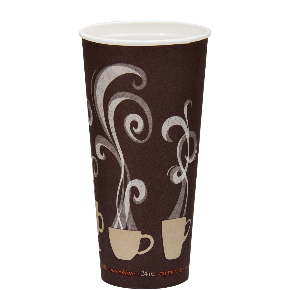 Dart ThermoGuard DWTG24ST Double Wall 24 oz Paper Cup with Steam Design