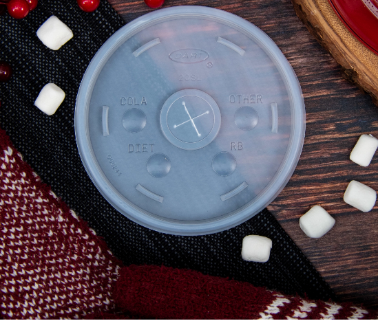 Dart 20SL 20 oz HIPS Plastic Straw Slotted Lid Dart