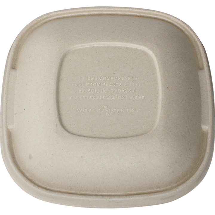 World Centric BQL-SC-24-LF Fiber Lid for 24-48 oz Fiber Square Bowls World Centric