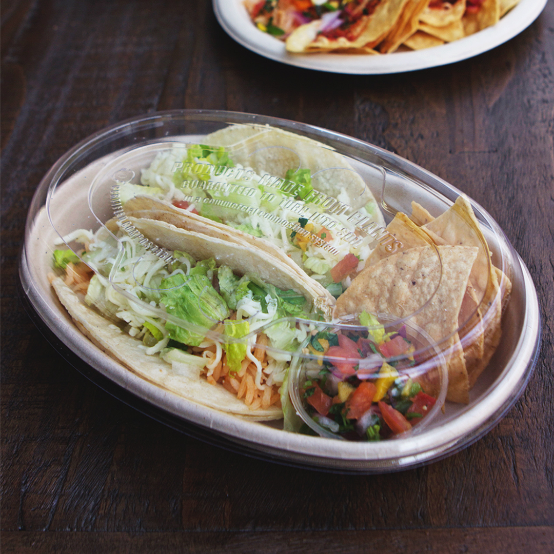 World Centric BOL-CS-UBBS Clear Vented PLA Lid for Small Burrito Bowls