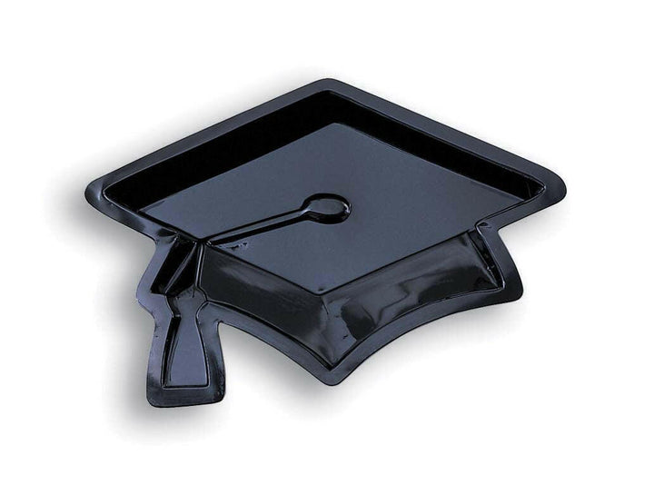 Creative Converting 050761 Black Plastic Graduation Cap Serving Tray Creative Converting