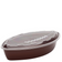 CuBE CF-56BRN 56 oz Brown Bottom Oval Football Container Combo CuBE